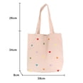 thumbnail image 2 of Bolso de mano de lona informal con estampado de corazones para mujer, bolso de mano de gran capacidad, bolso de hombro con bolsillos, bolsas de lona reutilizables para comestibles, 2 of 7