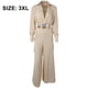 thumbnail image 2 of Mono elegante de manga larga para mujer, sexy, con cuello en V, informal, pantalones largos de pierna ancha Adepaton BST3003118-6, 2 of 6