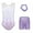 D20/Purple, variant on Afdoent Girls 2 Piece Outfits Girls Long Sleeve Dance Gymnastics Outfit With Glitter Rhinestone Printed Leotard Pants Headband Performance 5-6 Years