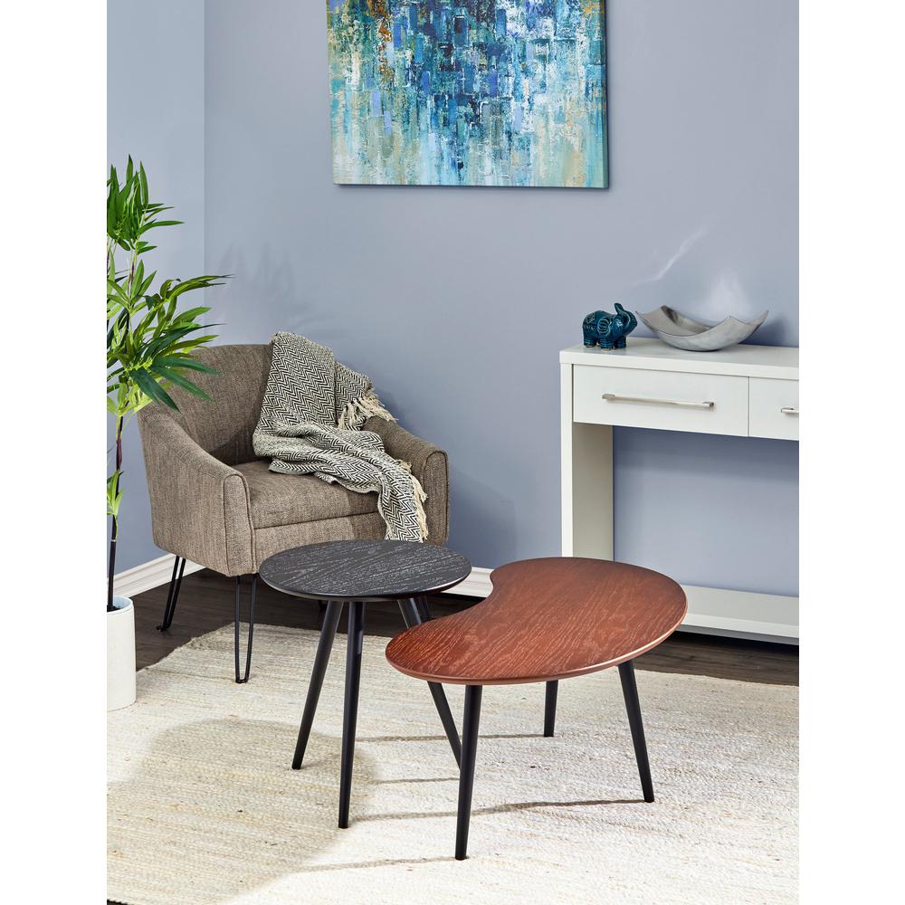 Adesso Gilmour Mid-Century Wood Nesting Coffee Table Set, Walnut