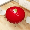 thumbnail image 4 of LFEEY Red Round Tablecloth, 70 in, Christmas Party Table Decoration, 4 of 6