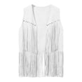thumbnail image 4 of Men's Outerwear Vest for Everyday Wear Traditional Velvet Buttonless Mid Length Tassel Deer Skin Style, 4 of 4