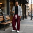 thumbnail image 5 of Evdexr Men's Baggy Sweatpants Drawstring Wide Leg Sweat Pants with Pockets Winter 2026 Lounge Hiking Pants Oversized Elastic Waist Loose Fit Trousers 2XL, 5 of 9
