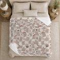 thumbnail image 5 of Checkered Grey Cherries Bows Flowers Rustic Festive, Festive Halloween Scene, Warm Flannel Blanket for Living Room and Reading Nook, Art Lovers Halloween Gift, Festive Home Decor, 5 of 9