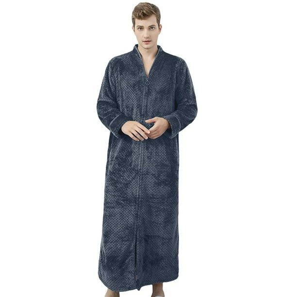Great Promotion! Women'S Thermal Pajamas Bathrobe, Long Zipper Bathrobe