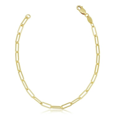 KoolJewelry Solid 14k Yellow Gold Filled Paperclip Chain Bracelet for Women (2.5 mm, 7.5 inch)