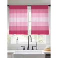 thumbnail image 4 of Sheer Curtain Panels Pink Rod Pocket Voile Window Curtains Gradient Stripes Modern Window Treatments Ligh Filtering Privacy Curtain Drapes for Bedroom Living Room 2 Panel Set 54 Inch Length, 4 of 9