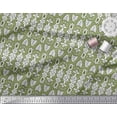 thumbnail image 2 of Soimoi Poly Georgette Fabric Leaves & Floral Block Printed Craft Fabric by The Yard 52 Inch Wide, 2 of 3