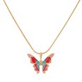 thumbnail image 2 of Up to 65% Off Ladies Butterfly Necklace Color Clavicle Chain Oil Drop Butterfly Necklace Sweater Accessories Necklace Rings Earring Jewelry on Clearance, 2 of 9