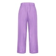 thumbnail image 5 of VISALY Spring Break Essentials, Linen Pants Women, Women's Spring and Summer Casual Cotton and Linen Trousers Women's Spring and Summer, Cotton Pants for Women, 1 Pack Pants for Women (Purple, XL), 5 of 5