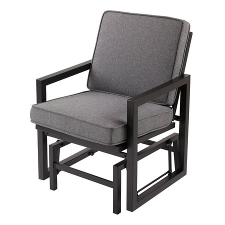 Must Have Mainstays Moss Falls Patio Glider Chair With Gray Cushions From Accuweather - Patio Glider Bench With Cushions