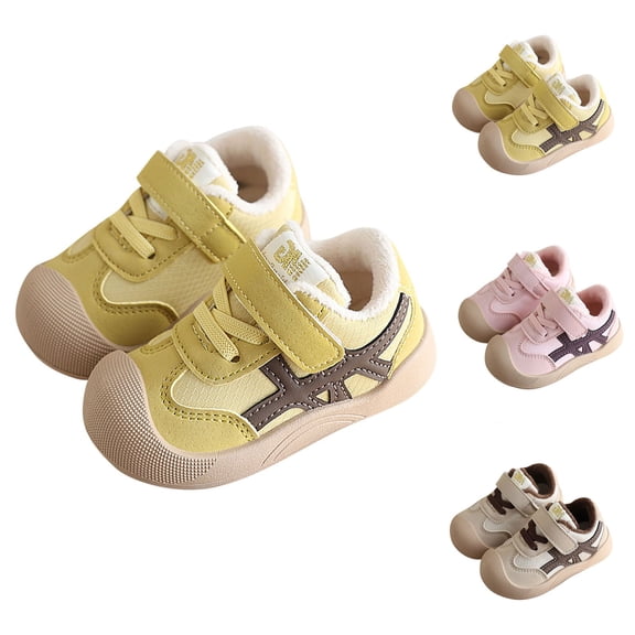 Viluyesy Shoes for Kid Girls Comfortable Flat Bottom Casual Fashion Girls Casual Footwear Yellow Size 17