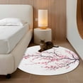 thumbnail image 2 of Round Rug 3.3Ft Washable Non-Slip, Pink Cherry Blossom Circle Area Rugs for Living Room Bedroom, Spring Branches Floral Watercolor Indoor Floor Mats Carpet Runner for Home Decor Aesthetic, 2 of 8
