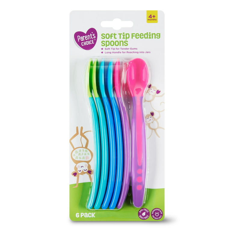 Parent's Choice BPA Free Soft Tip Feeding Spoons, 6 Pack Multi-Color 