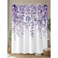 thumbnail image 4 of Fsddascl Purple Eucalyptus Leaves Shower Curtain Set - 54" x 78" Washable Bathtub Curtain with 12 Hooks, Spring Floral Summer Botanical Waterproof Fabric Stall Shower Curtains for Bathroom/Bathtub, 4 of 6