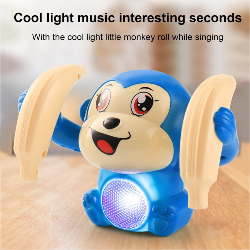 Toys Baby Toys Early Electric Flip And Head Monkey Toys Electric Flip Monkey Sound Activated Monkey Light Up Rolling Toy Fun 360 Flip Crawl Toy With