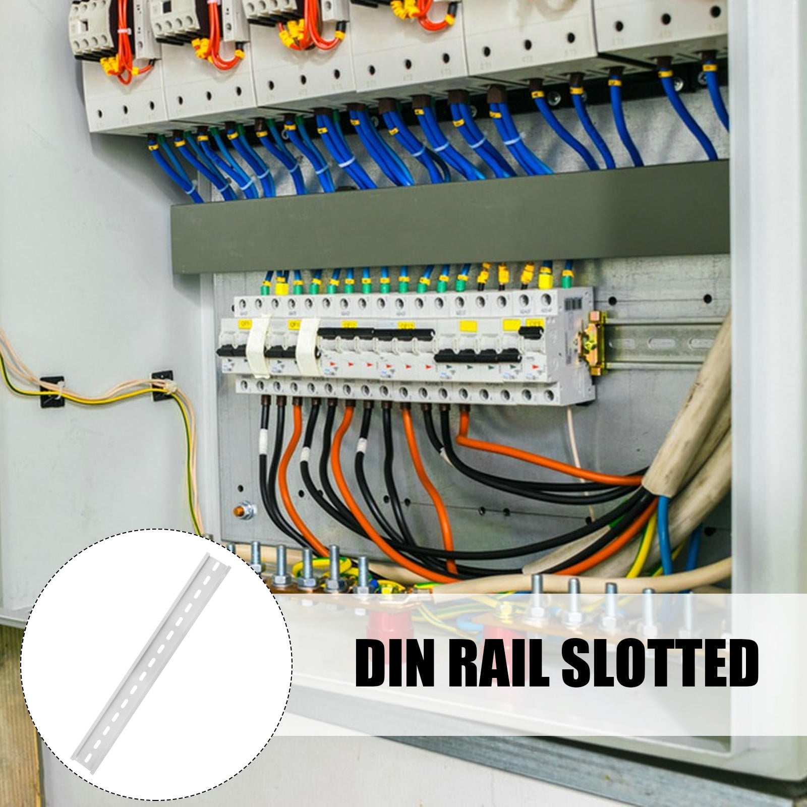 Tineasur 10Pcs Silver Aluminum Din Rail for Electrical Installation and Mounting Guide with Slotted Design