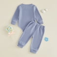 thumbnail image 5 of Baby Boy Fall Clothes Daddy's Boy Long Sleeve Romper and Pants Set | Waffle Knit, Striped, Embroidered, Baby Shower Present, Coming Home Outfit, First Birthday, 5 of 5