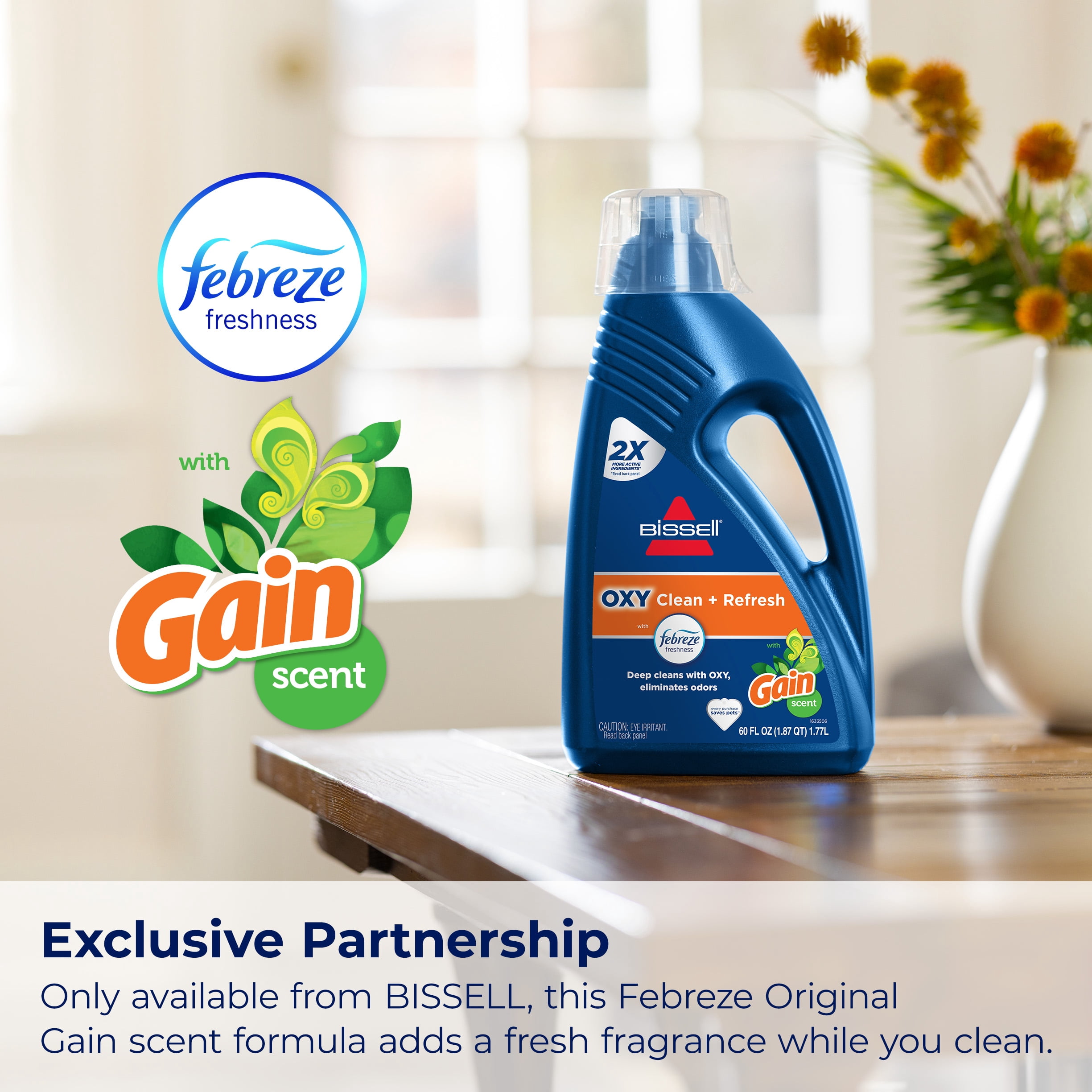 (2 pack) BISSELL Carpet & Rug Cleaner, Gain Scent, 60 fl oz, 1462W