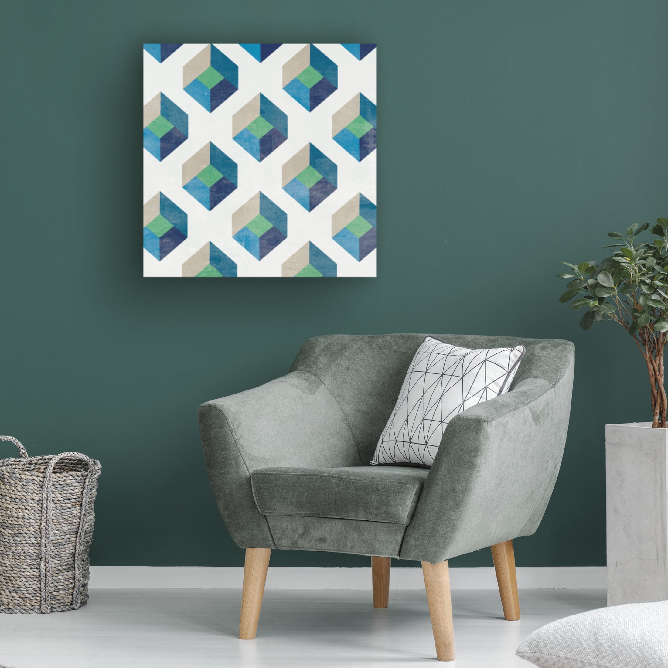 Canvas Wall Art - Melissa Wang 'Little Cubes II' Wall Art for Living Room, Bedroom, or Office Décor by Trademark Fine Art - 35 x 35 Inches