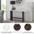thumbnail image 2 of Signature Design by Ashley Burkhaus Sofa Table, Natural Marble Top, Dark Brown Oak Console for Living Room, 2 of 9