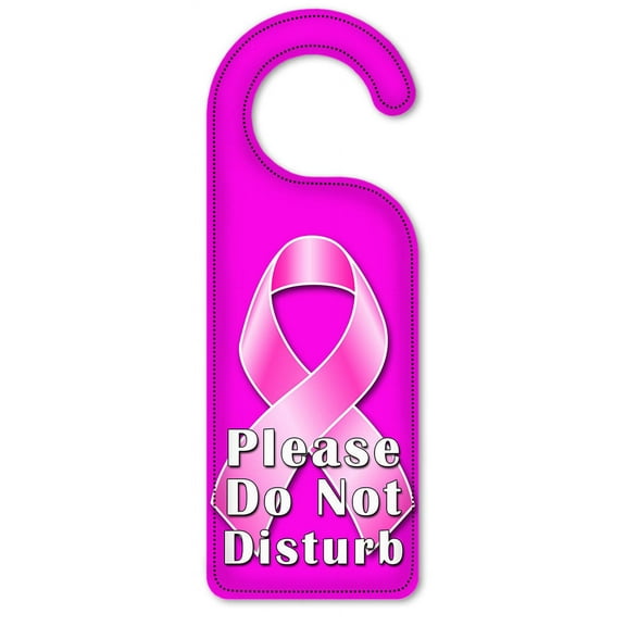 Do Not Disturb Door Knob Hanger Sign - Breast Cancer Awareness - Pink