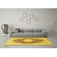 thumbnail image 3 of Ahgly Company Machine Washable Indoor Rectangle Medallion Yellow Traditional Area Rugs, 2' x 4', 3 of 4