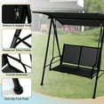 thumbnail image 7 of Spaco 2-Seat Outdoor Canopy Swing with Comfortable Fabric Seat and Heavy-duty Metal Frame-Black, 2-Seater Hanging Bench, Pillow for Backyard Garden Poolside, 7 of 7