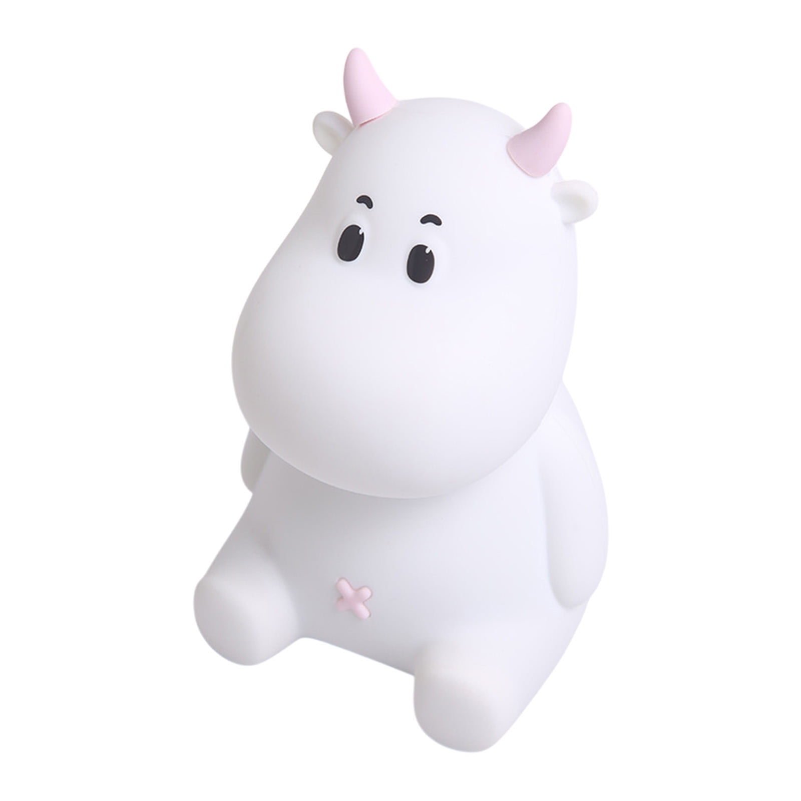 Cute Cow Night Light LED Bedside Lamp Soft Warm Glow Baby Feeding Night Lamp Rechargeable Sleep Light Nursery Bedroom Kids Room Portable Decorative Lighting