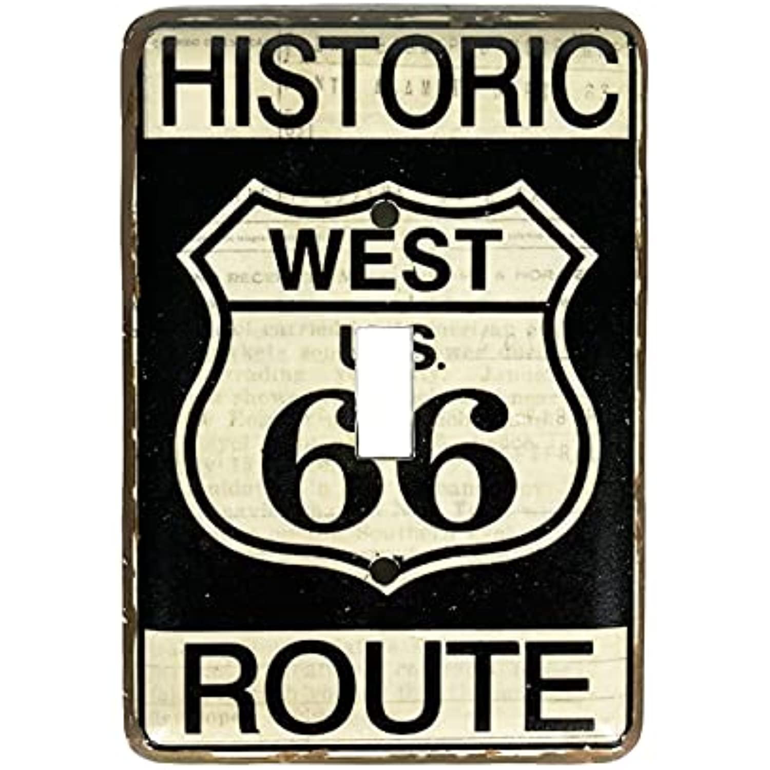ROUTE 66 RUSTIC ROAD SIGN LIGHT SWITCH OUTLET WALL PLATES CAR SHOP GARAGE DECOR 