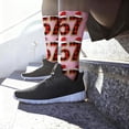 thumbnail image 5 of Bas Roses Thème de Noël Confortables Chaussettes de Sport Mi-Mollet Imprimées 3D Mignonnes, 5 of 5