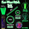 thumbnail image 2 of Glow Sticks Xiawalangzhuo, paquete de 100 unidades, regalos de fiesta verdes, 2 of 7