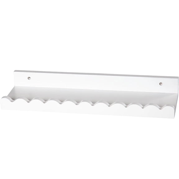 Vjnyvs White Scalloped Floating Shelves Wooden Ledge Shelf Wall-Mounted Display Shelf Wall Rack Book Shelves For Bedroom, Living Room, Bathroom