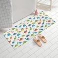 thumbnail image 2 of Dinosaur and Silhouettes White Pattern Non Slip Microfiber Bathroom Rugs, Soft Rubber Backing Bath Mats for Bathroom Floor Tub and Shower,24"x60", 2 of 5