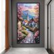 thumbnail image 2 of 5d DIY Full Drill Round Painting Town Decor Art Craft 40x70cm, 2 of 8