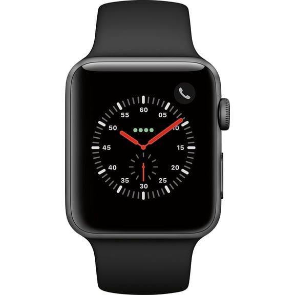 Apple Watch Series 3 (GPS Cellular, 42mm) - Space Gray Aluminum Case with Black Sport Band (Scratch and Dent)