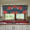 thumbnail image 3 of Yayeee Kitchen Curtains Tier Set of 2 Light Filtering 57"x24" Over Sink Window Panels, Christmas Berries, 3 of 7
