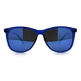 thumbnail image 3 of Mens Color Mirror Polarized Gentlemanly Classy Horn Rim Snazzy Sunglasses Navy - Blue Mirror, 3 of 8