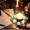thumbnail image 1 of Feltree Peony Candlestick Wreath Simulation Flowers European Holiday Decorations Wedding Desktop Decorations Home Decoration, 1 of 8