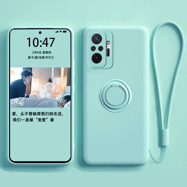 Funda para Xiaomi Mi 10T 11T 12T Pro, Funda cuadrada con soporte de anillo de silicona líquida, Funda suave para Xiaomi Mi 10T 11T 12T mi 12t Pro 11 Lite Tan Jianjun unisex