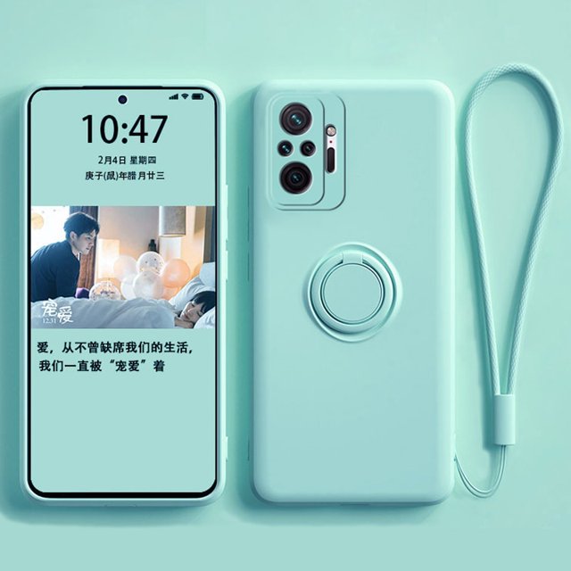 Funda para Xiaomi Mi 10T 11T 12T Pro, Funda cuadrada con soporte de anillo de silicona líquida, Funda suave para Xiaomi Mi 10T 11T 12T mi 12t Pro 11 Lite Tan Jianjun unisex