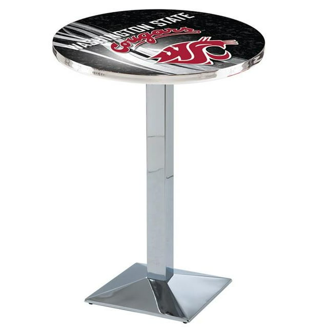 Holland Bar Stool L217C4236WashSt-D2 42 Po Washington State Cougars Table de Pub avec 36 Po Top&44; Chrome