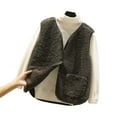 thumbnail image 2 of IMENGL Solid color warm windproof particle plush vest jacket, Brown L, Size M-2XL, 2 of 9