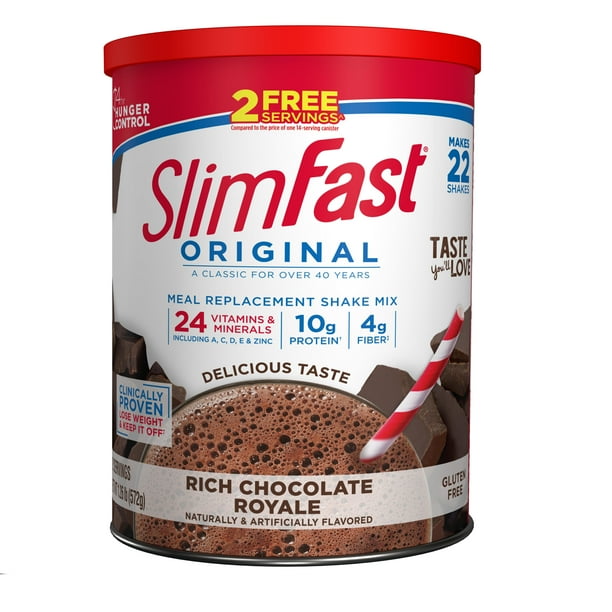 SlimFast Original Meal Replacement Shake Mix, Rich Chocolate Royale, 20