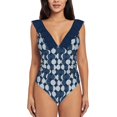 thumbnail image 1 of Moon Phases / Repeat Pattern One Shoulder Ruffle Swimsuits One Piece Swimsuit Women Swimwear Beach Bathing Wear Moon Phases, 1 of 5