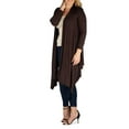 thumbnail image 3 of 24/7 Comfort Apparel Women's Plus Size Extra Long Open Front Cardigan, 3 of 4