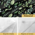 thumbnail image 4 of No Hook Shower Curtain with Snap in Liner, Rural Retro Plant Leaves Waterproof Bath Curtain Double Layers with See Through Top Window, Green Botanical on Black Hotel Shower Curtains 48x72in, 4 of 9