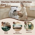 thumbnail image 5 of Design&I 8'x10' Washable Area Rug Extra Large Skid-Resistant Low Profile Cabin Cub Wildlife Woodland Forest Border Bathroom Sunset Medieval for Living Room, Family, 5 of 7