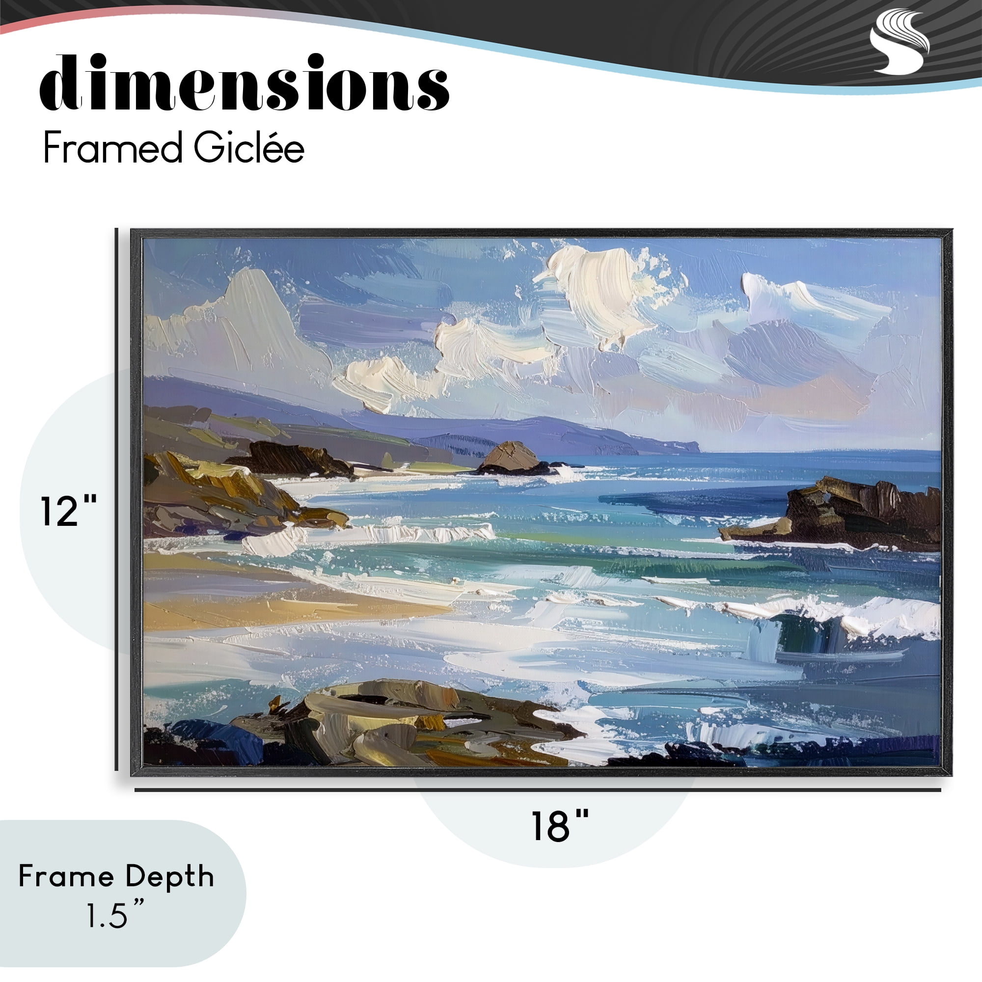 Stupell Industries From Sky To Sea Black Framed Giclee Art, design by Alonza Saunders