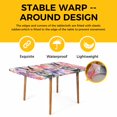 thumbnail image 4 of Easter Bunny Table Cloths for 5 Foot Rectangle Tables, Spring Pink Flowers Rabbit Pastoral Botanical Patio Waterproof Elastic Fitted Tablecloths, Washable Rectangular Table Cover for Camping, 4 of 8